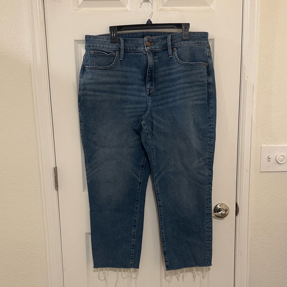 J. Crew Curvy Essential Straight Jeans in Classic Blue